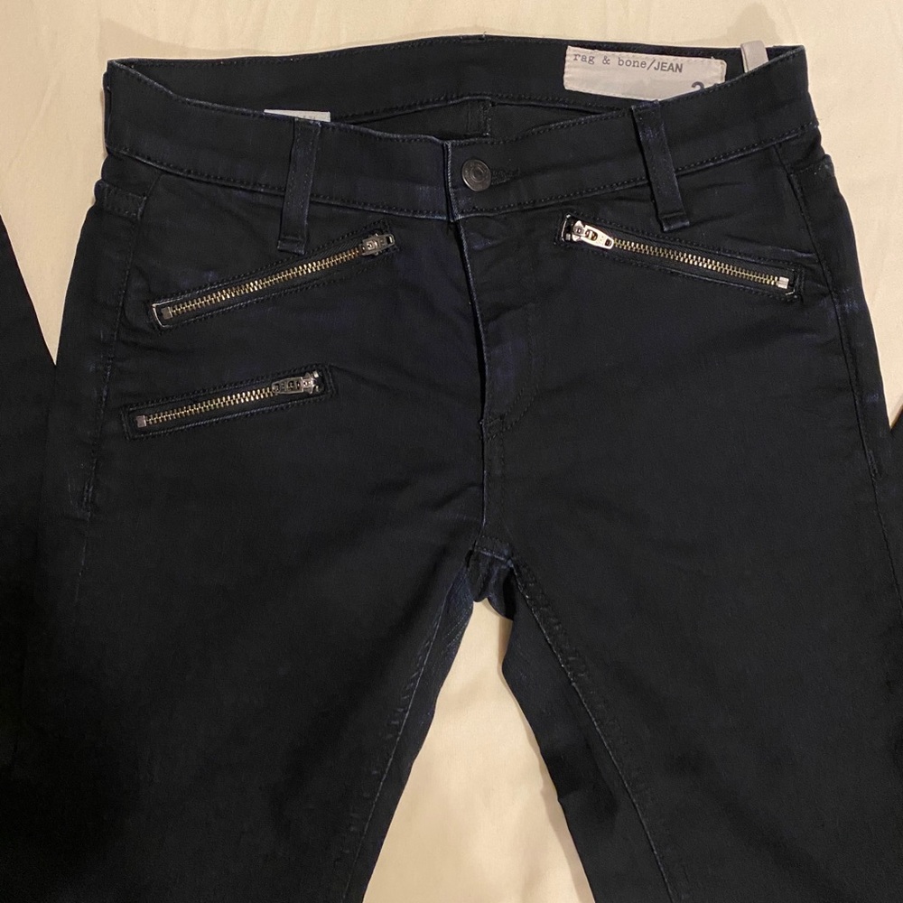 Rag & Bone dark blue skinny stretch jeans - Picture 3 of 4
